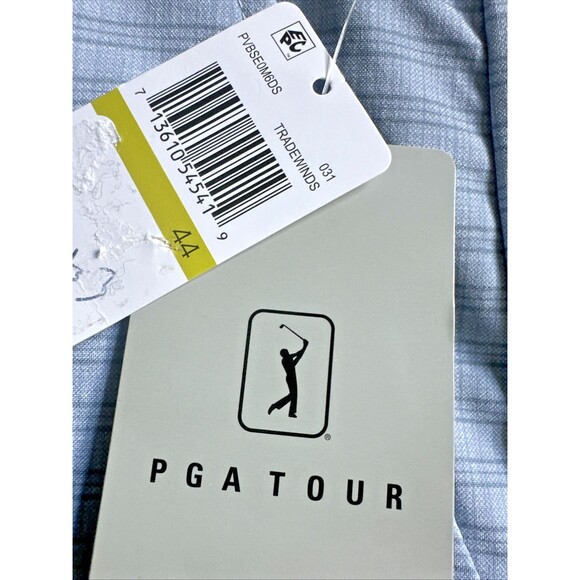 PGA TOUR Men's Stretch Striped 8" Golf Shorts Moisture Wicking Tradewinds Gray44 - Picture 4 of 6